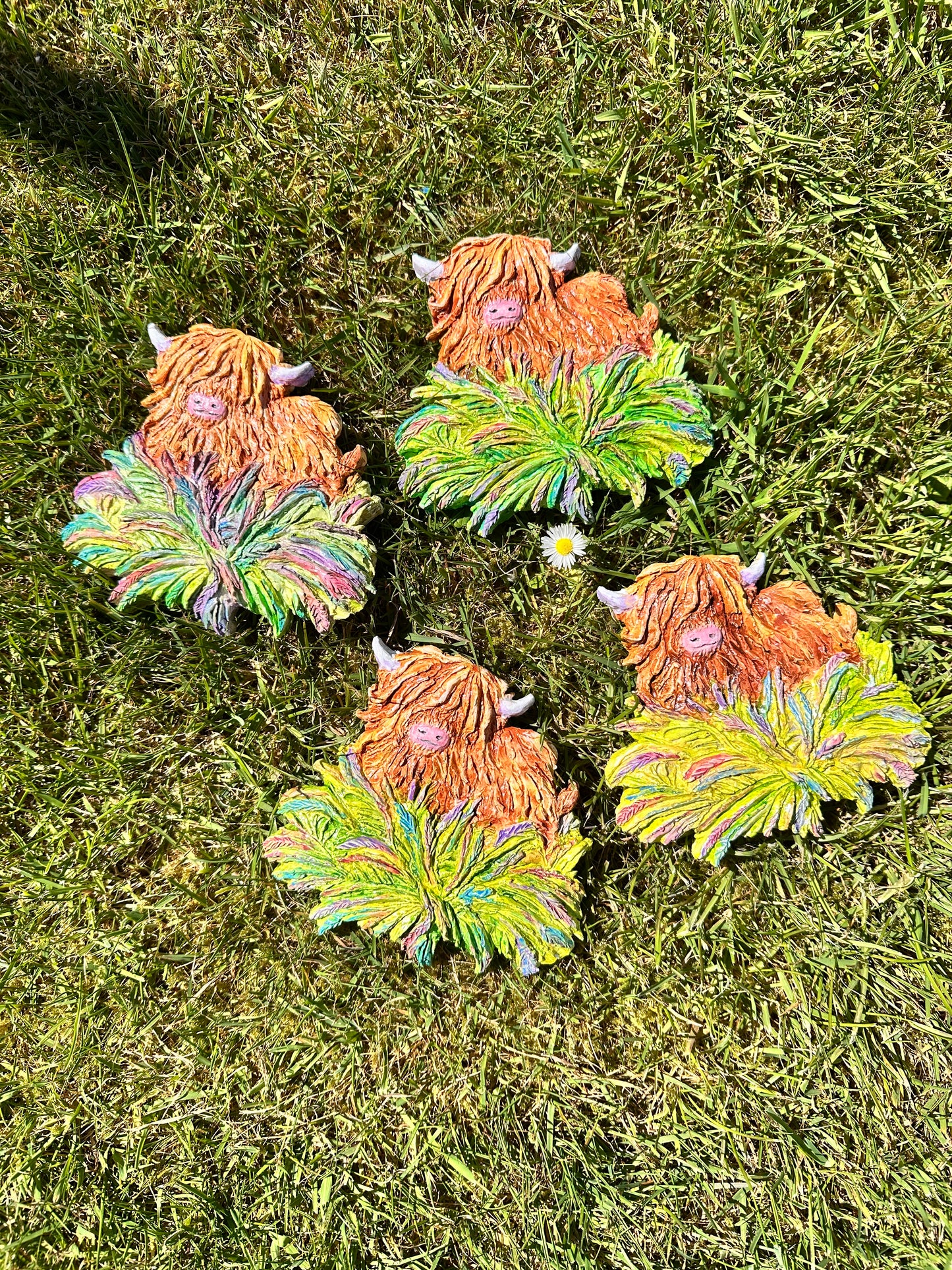 Highland cow ceramic wall art