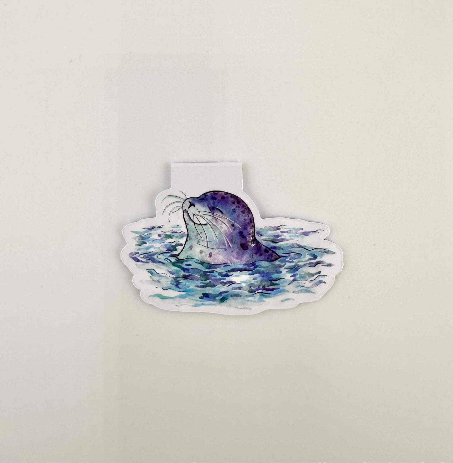Happy harbour seal magnetic bookmark