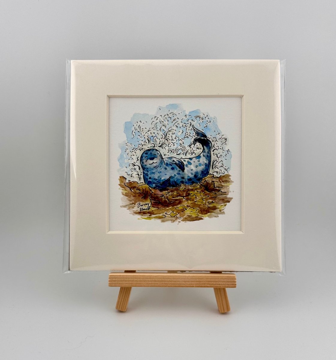 Sunbathing seal mini Illustration - Stout Crafted