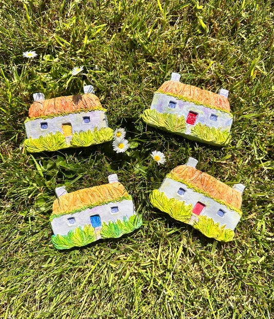 Hebridean cottage ceramic wall art