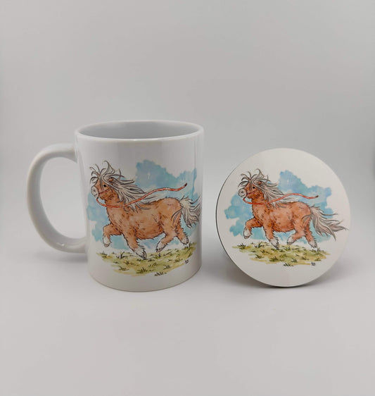 Shetland pony mugs and coasters