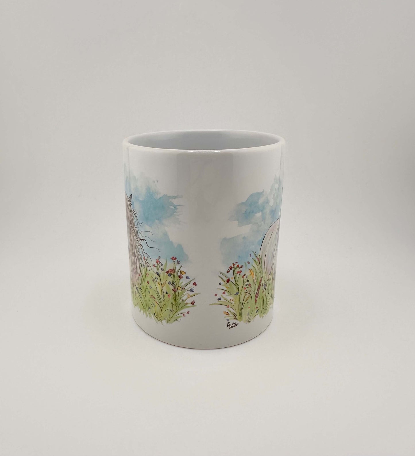 Highland pony in summer mugs and coasters