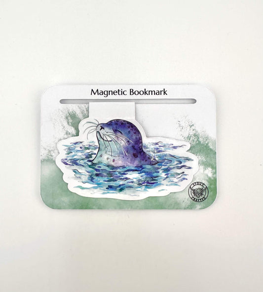 Happy harbour seal magnetic bookmark