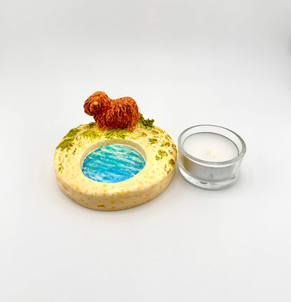 Highland cow ceramic tealight holder