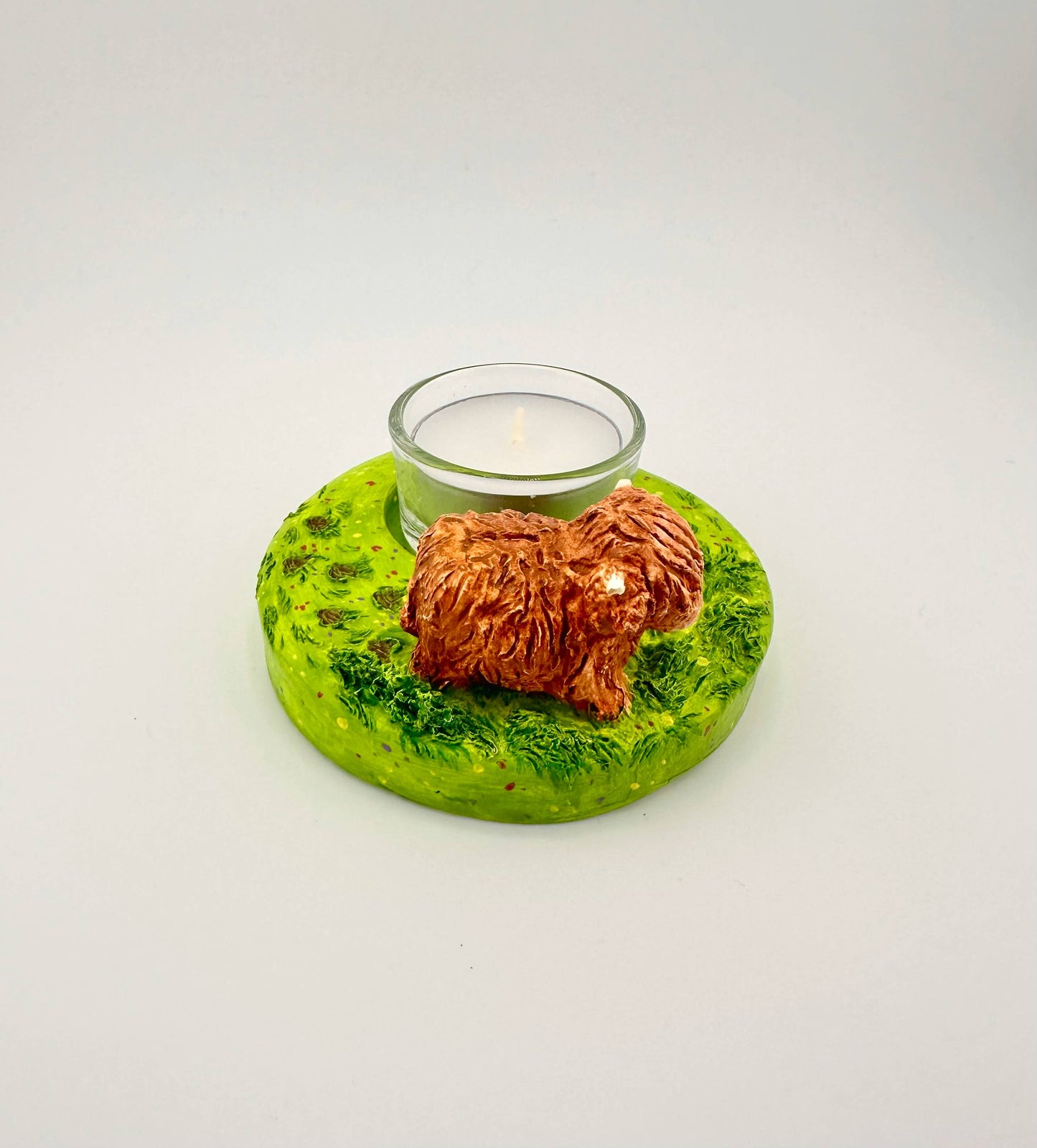 Highland cow ceramic tealight holder