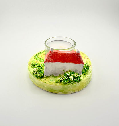 Scottish white house ceramic tealight holder