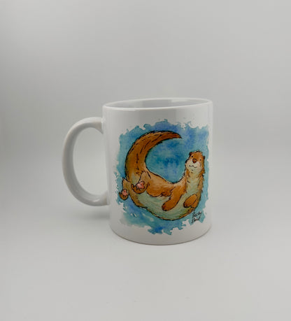 Otter mugs and coasters