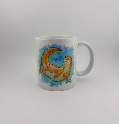 Otter mugs and coasters