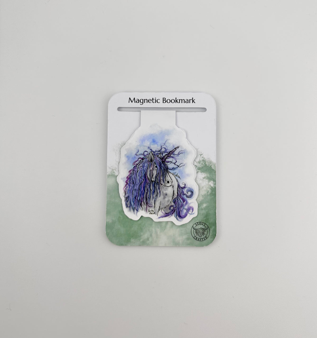 Highland unicorn magnetic bookmark