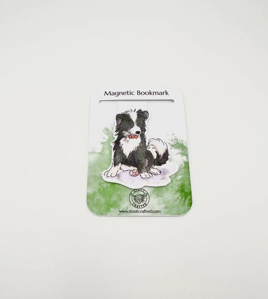 Collie puppy bow tie magnetic bookmark - Stout Crafted