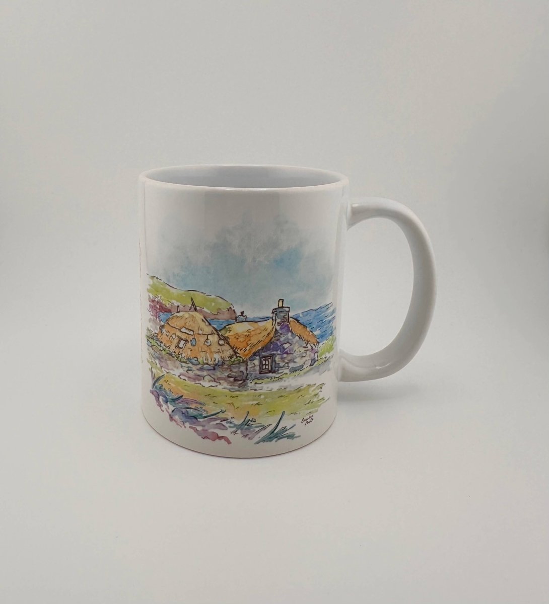 Gearrannan blackhouse village mugs and coasters - Stout Crafted
