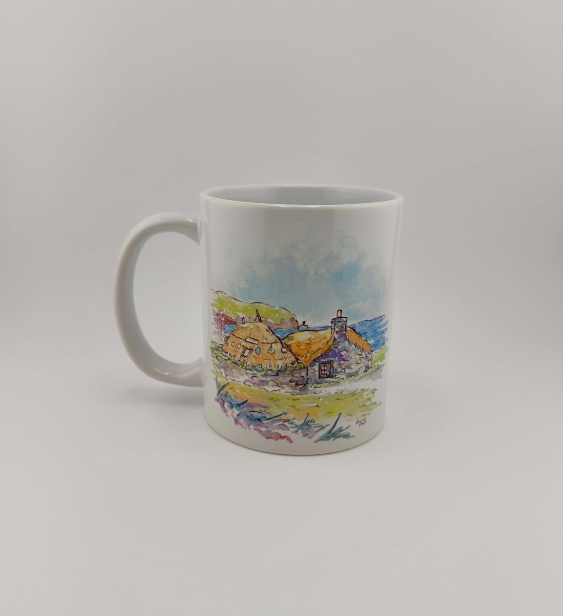 Gearrannan blackhouse village mugs and coasters - Stout Crafted