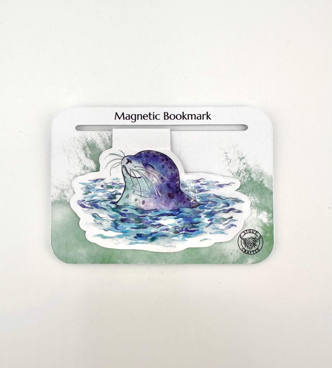 Happy harbour seal magnetic bookmark - Stout Crafted
