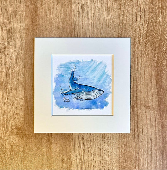 Happy humpback whale mini Illustration - Stout Crafted