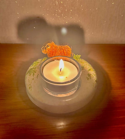 Highland cow ceramic tealight holder - Stout Crafted