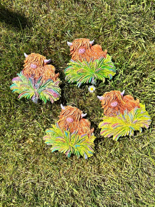 Highland cow ceramic wall art - Stout Crafted