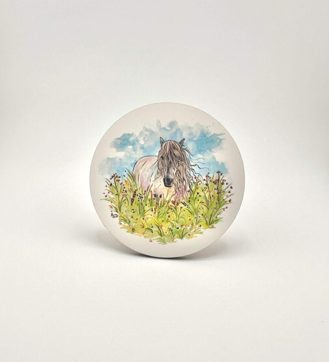 Highland pony in summer mugs and coasters - Stout Crafted