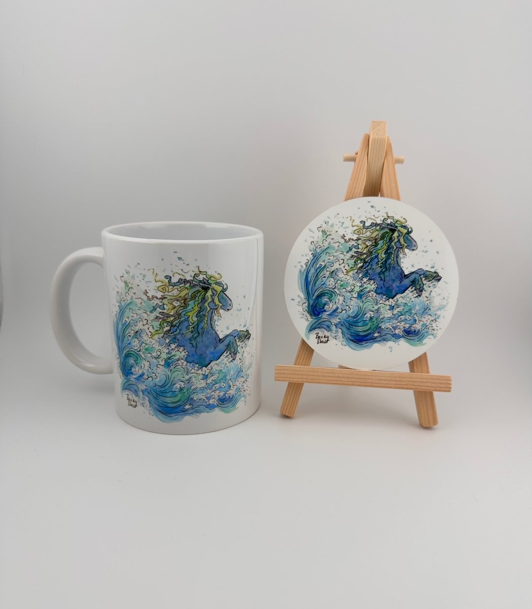 Kelpie mugs and coasters - Stout Crafted