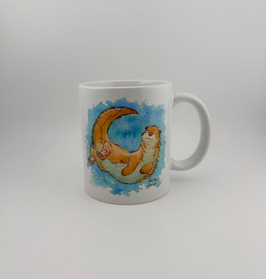 Otter mugs and coasters - Stout Crafted