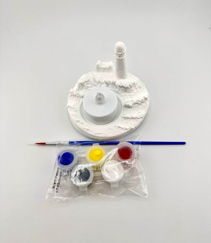 Paint your own lighthouse tealight holder - Stout Crafted