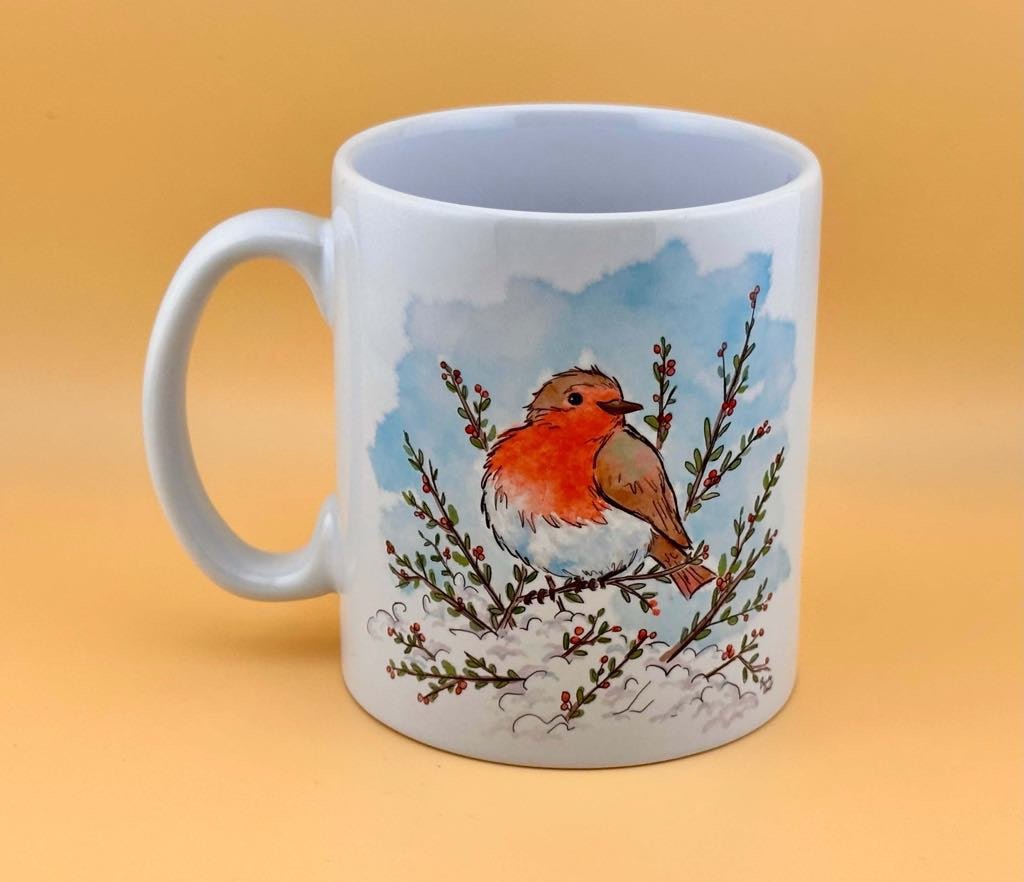 Robin mugs and coasters - Stout Crafted