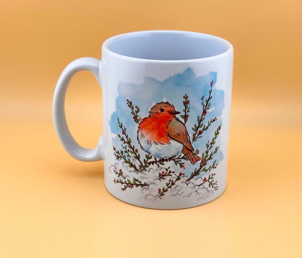 Robin mugs and coasters - Stout Crafted