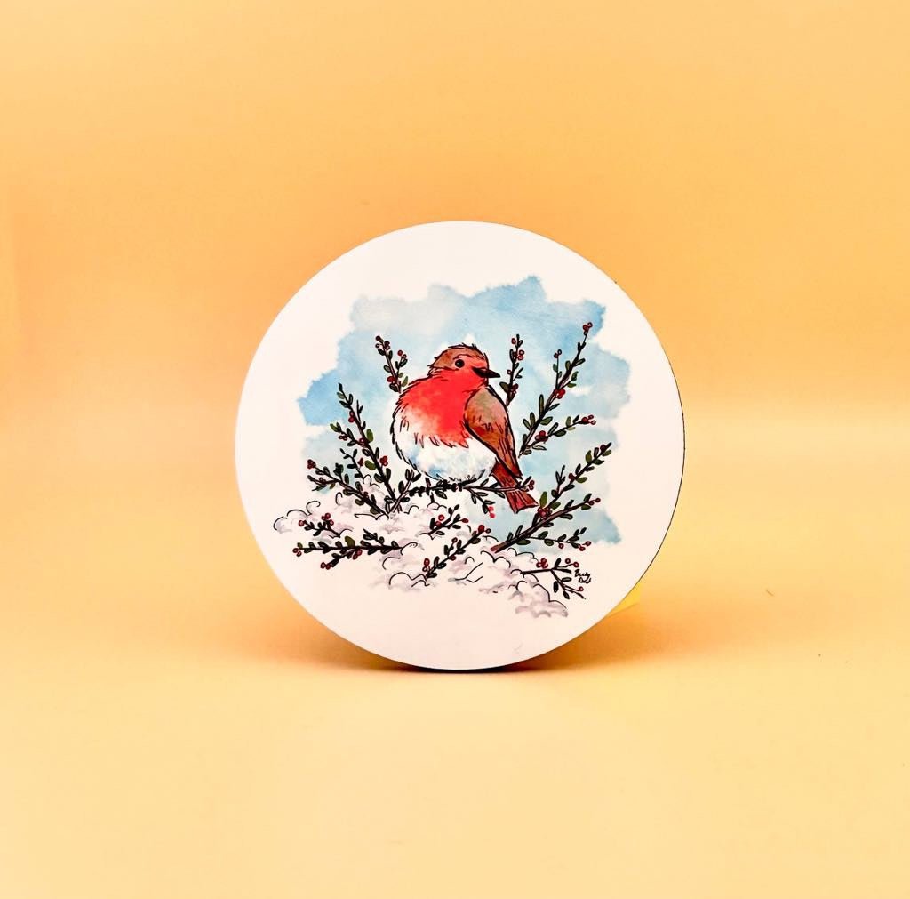 Robin mugs and coasters - Stout Crafted