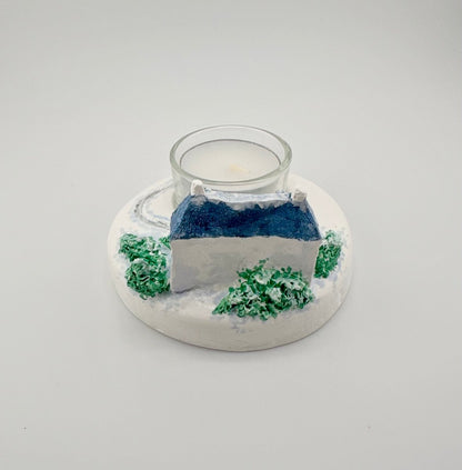 Scottish white house ceramic tealight holder - Stout Crafted