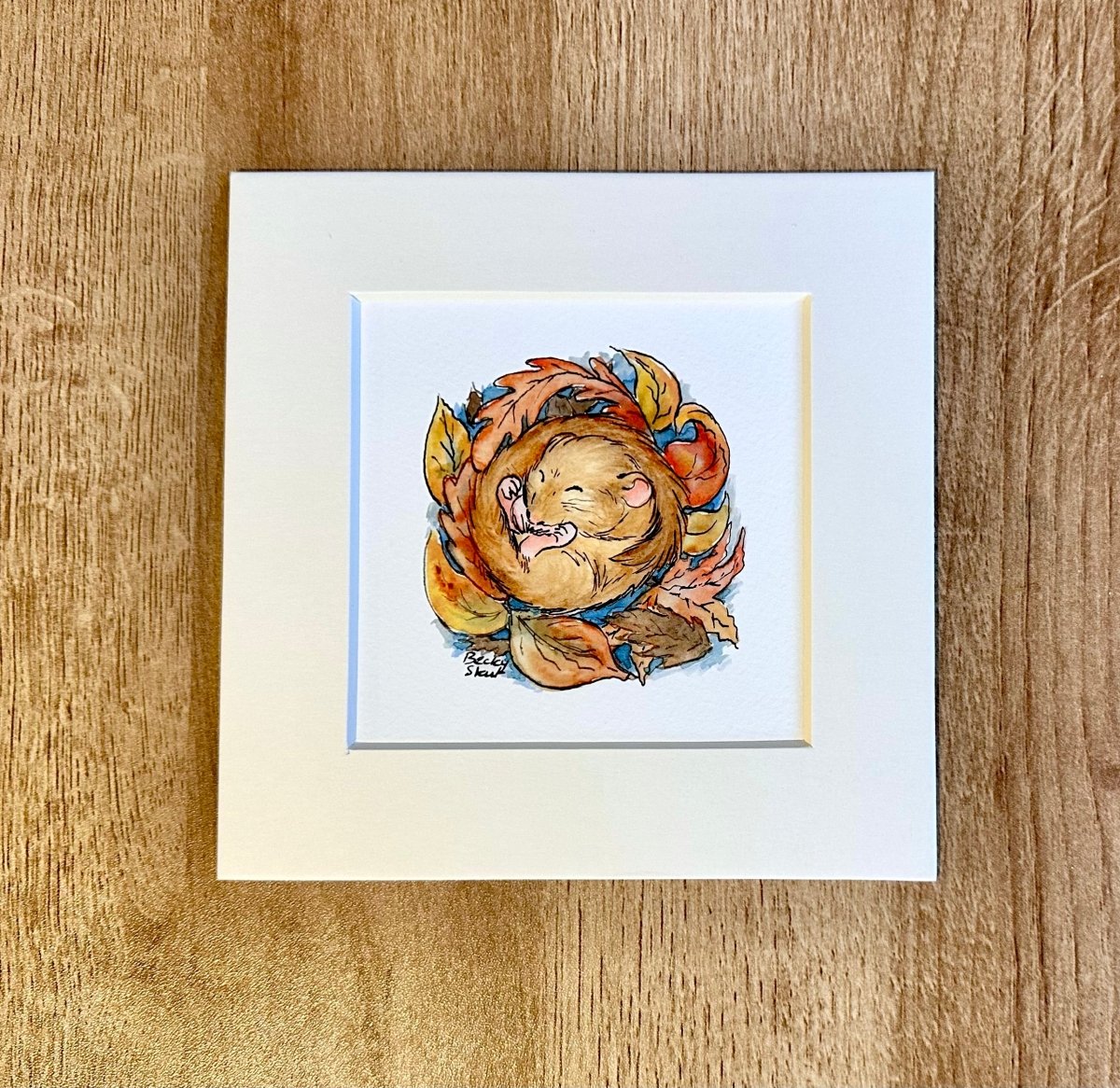Sleepy dormouse mini Illustration - Stout Crafted