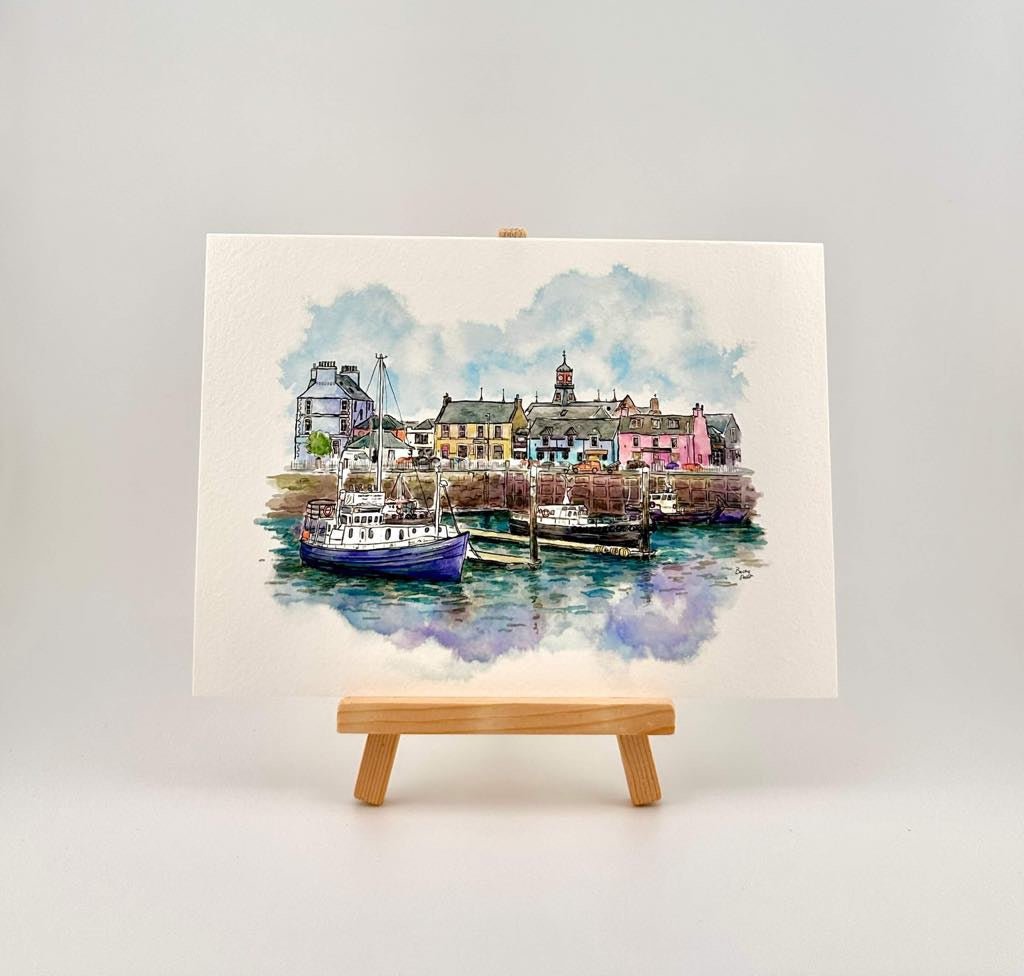 Stornoway Harbour Illustration - Stout Crafted