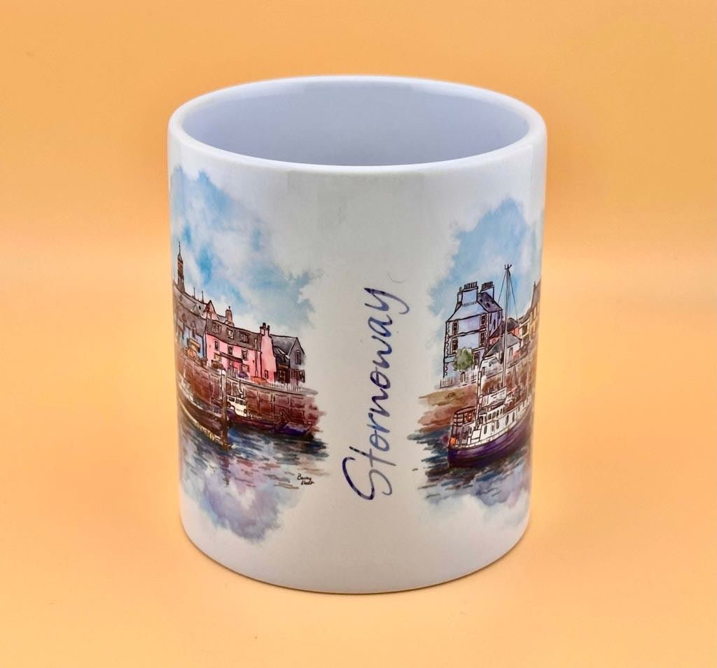 Stornoway harbour mugs and coasters - Stout Crafted