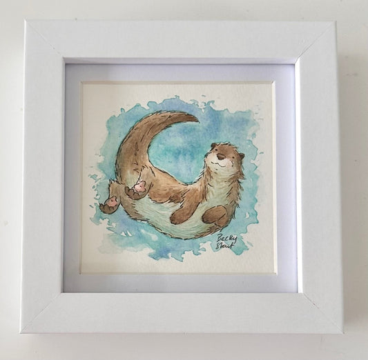 Swimming otter mini Illustration - Stout Crafted