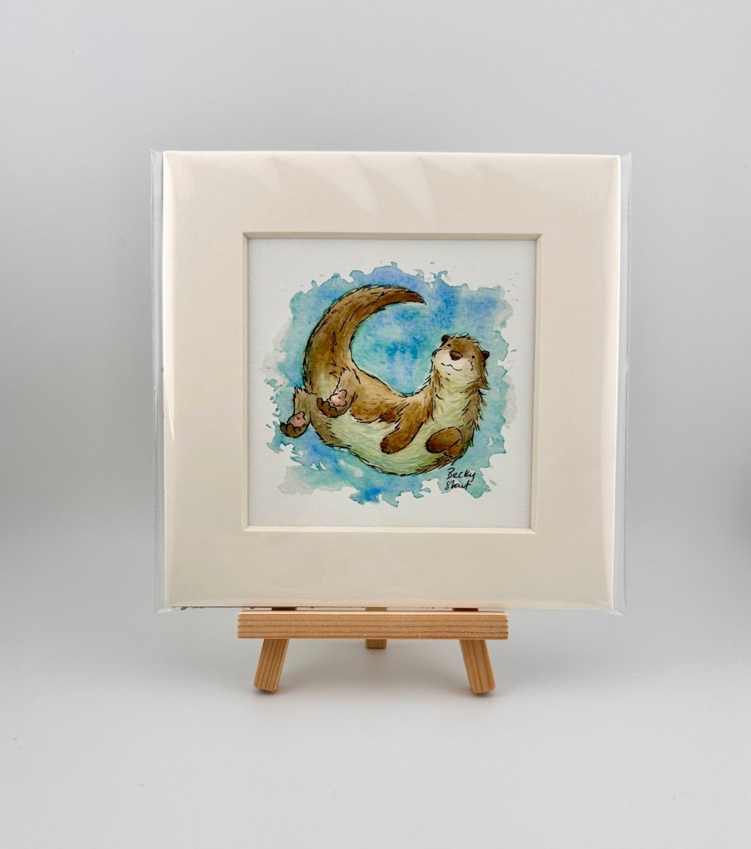 Swimming otter mini Illustration - Stout Crafted