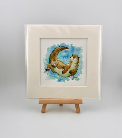 Swimming otter mini Illustration - Stout Crafted