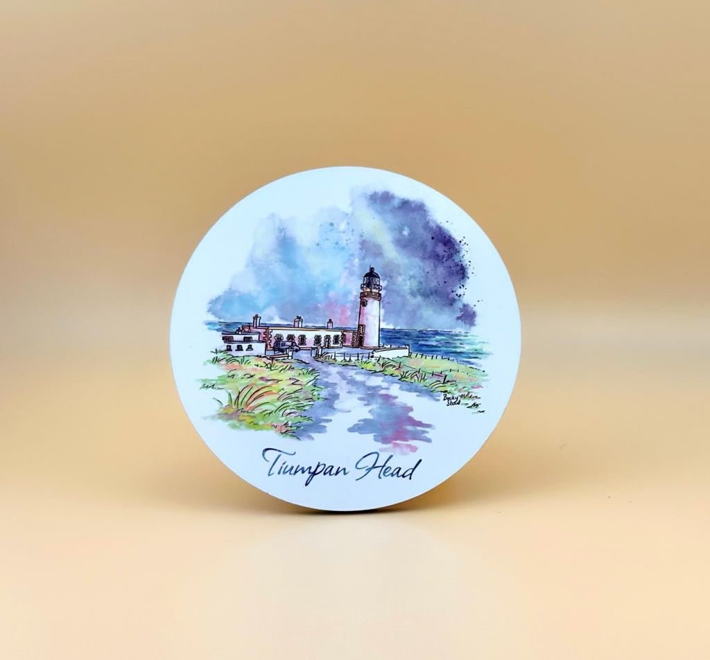 Tiumpan Head lighthouse mugs and coasters - Stout Crafted